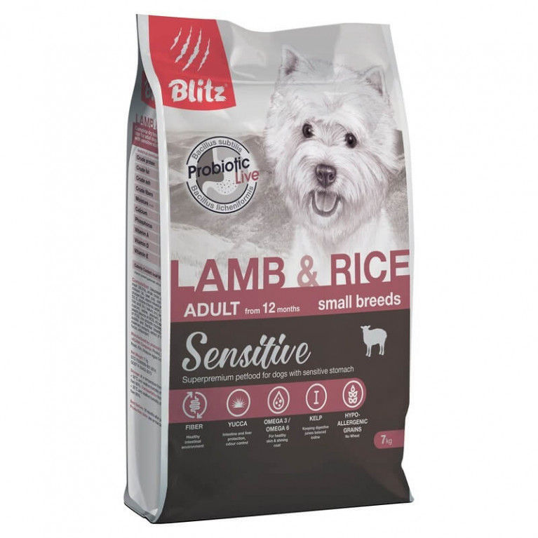 Blitz Sensitive Lamb & Rice Adult Dog Small Breeds Сухой корм для мелких пород собак с ягненком и рисом