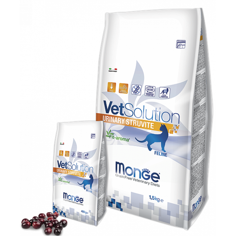 Monge VetSolution Cat Urinary Struvite для растворения струвитных камней и профилактики их образования у кошек Лосось