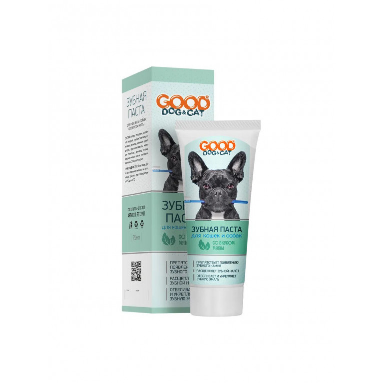 GOOD DOG&CAT Зубная паста для кошек и собак со вкусом Мяты 75мл