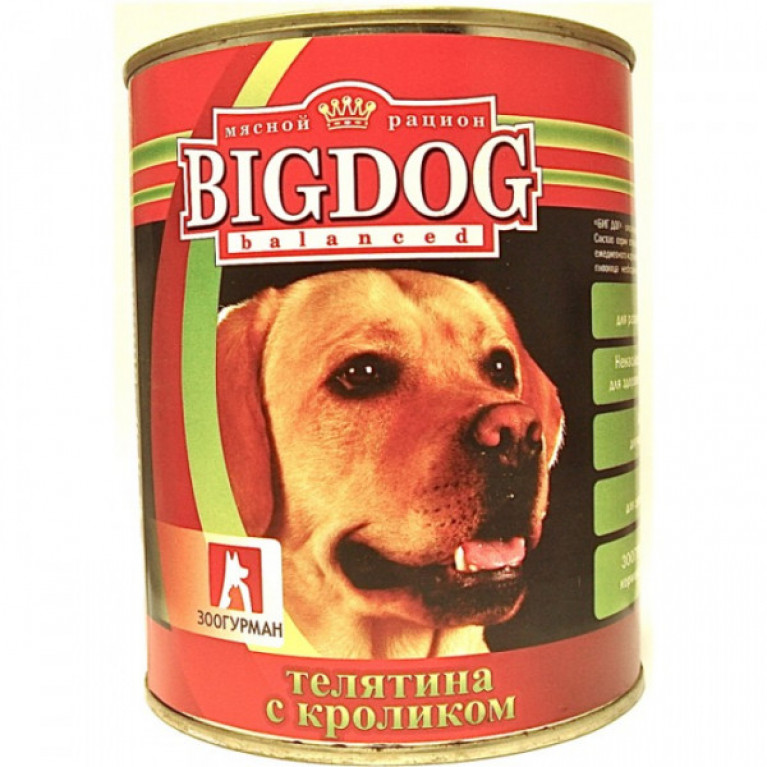 Big Dog консервы для собак "Телятина с кроликом" 850гр