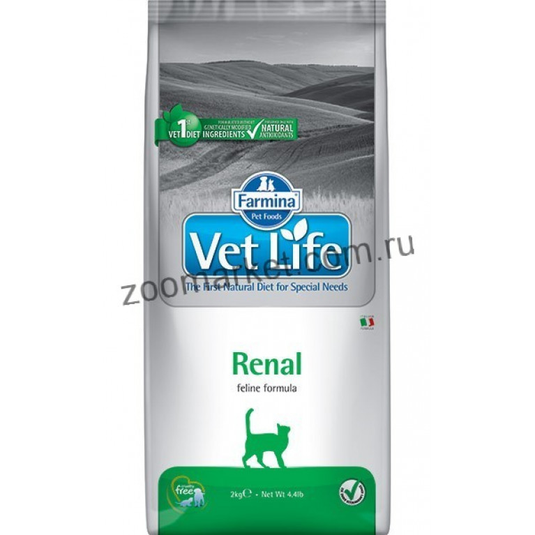 Farmina Vet Life Cat Renal Диетический сухой корм для кошек  при почечной недостаточности