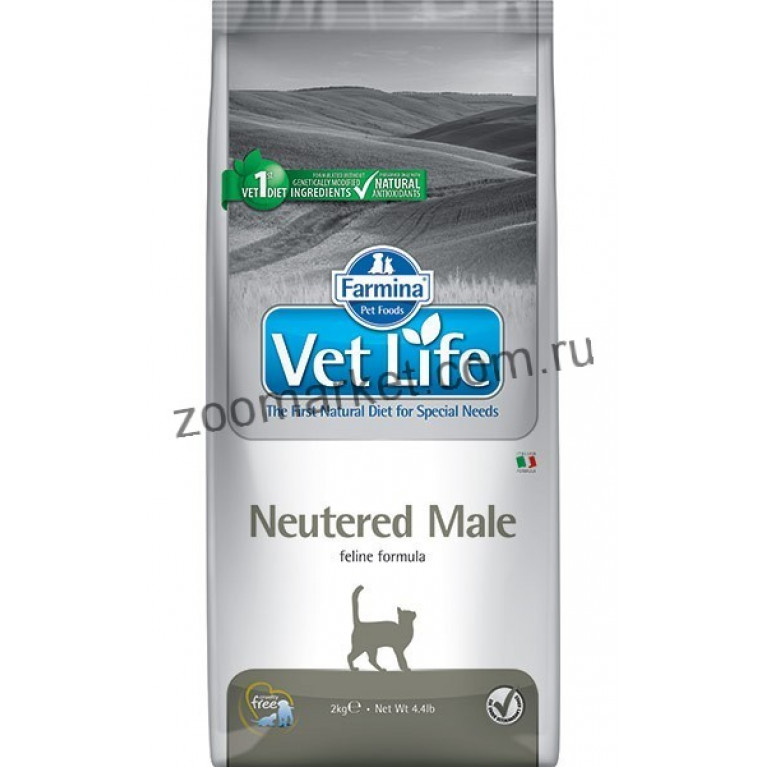 Farmina Vet Life Cat Neutered Male Диетический сухой корм для взрослых кастрированных котов