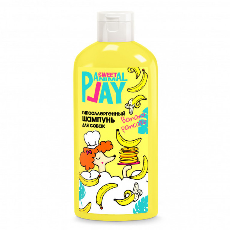Animal Play Sweet Банановый панкейк шампунь гипоаллергенный для собак и кошек, 300мл