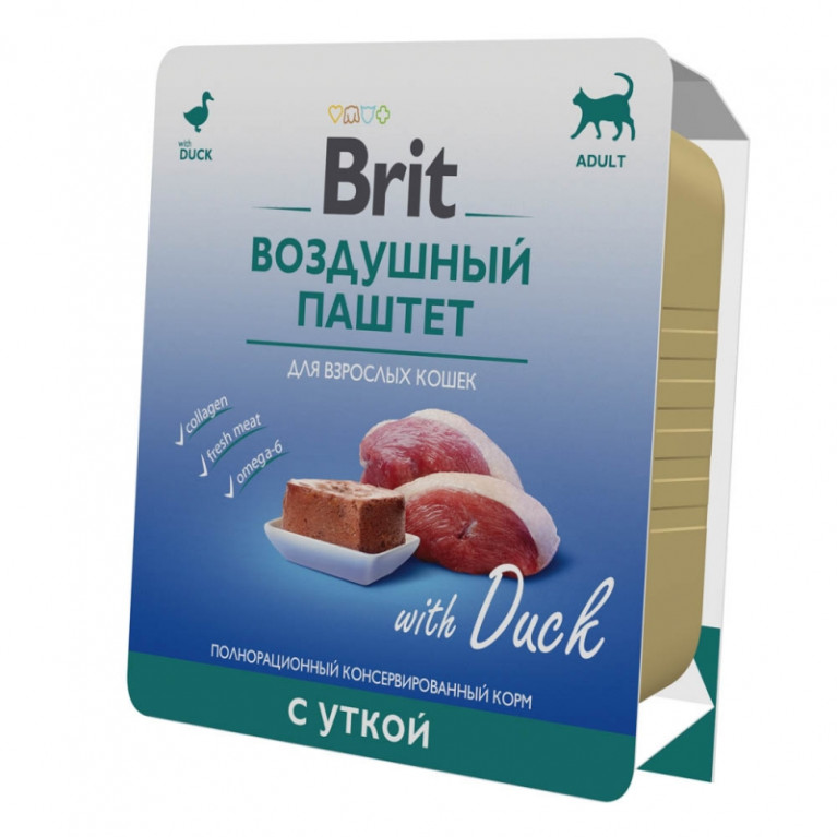 Brit Premium Воздушный паштет для взрослых кошек с уткой 100г