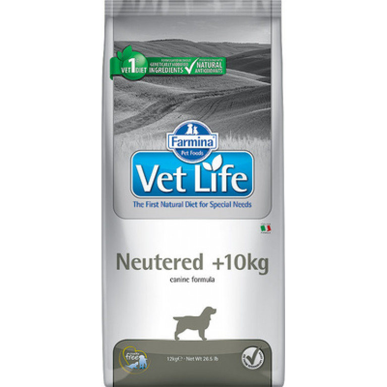 Farmina Vet Life Dog Neutered +10kg Диетический сухой корм для взрослых кастрированных и стерилизованных собак весом более 10 кг