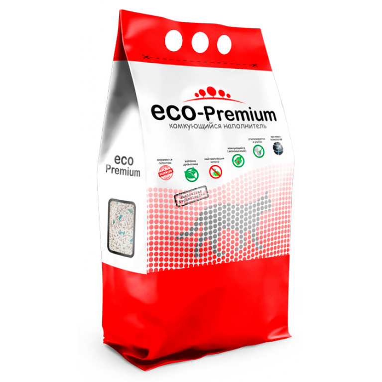 ECO Premium BLUE Наполнитель древесный комкующийся без запаха