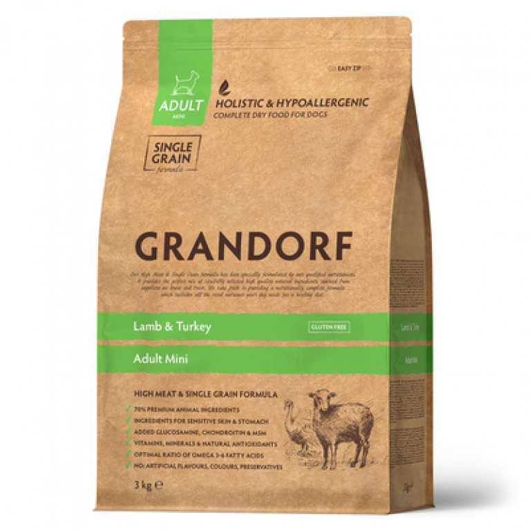 Grandorf Adult Mini Lamb & Turkey Корм для врослых собак мелких пород (Ягненок с индейкой Мини)